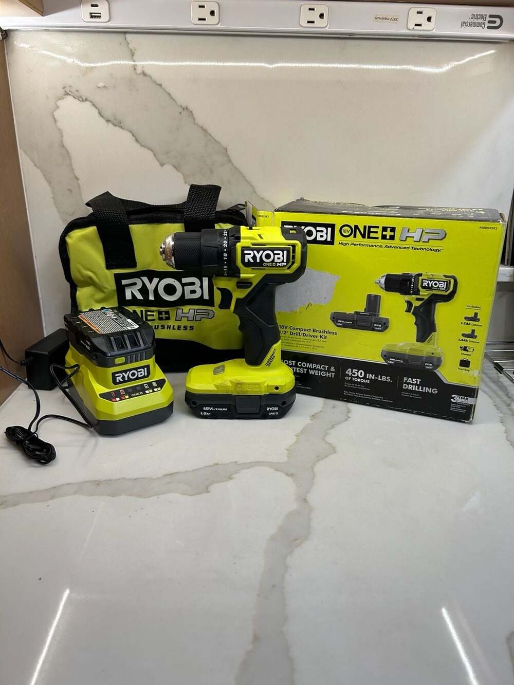 Ryobi 18V ONE+ HP Compact Brushless 1/2" Drill/Driver Kit